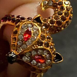 Foxy Colored Rhinestone Animal Ring Fox